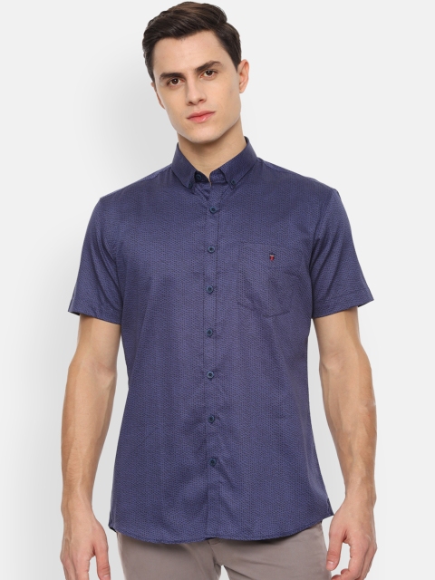 

Louis Philippe Sport Men Blue & Black Slim Fit Printed Casual Shirt