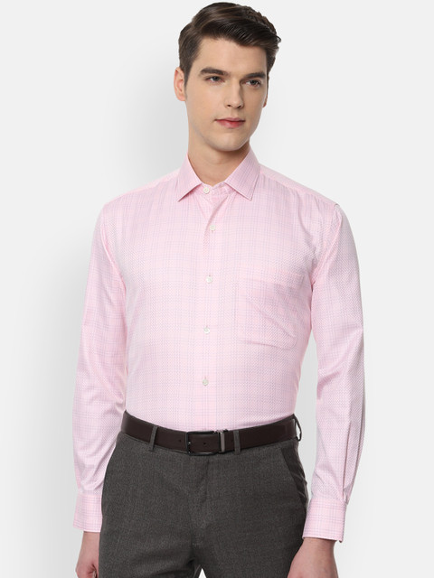 

Luxure by Louis Philippe Men Pink Regular Fit Checked Formal Shirt