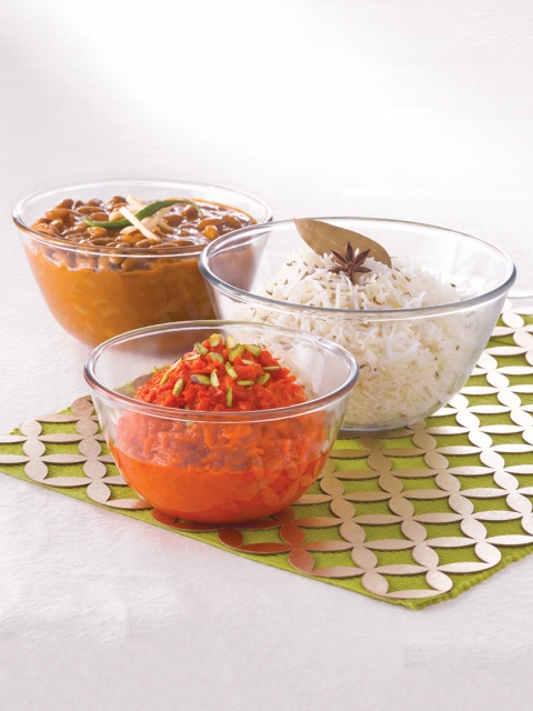 

BOROSIL Set of 3 Transparent Solid Borosilicate Glass Mixing Bowls