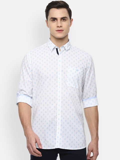 

Van Heusen Sport Men White & Blue Slim Fit Printed Casual Shirt