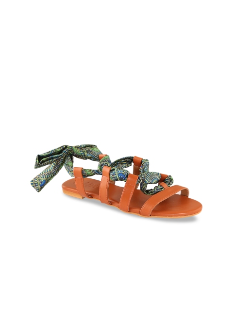 

Siendo Desi Women Tan Brown Solid Gladiators