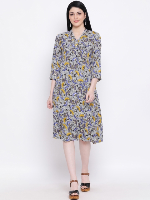 

Oxolloxo Women Multicoloured Floral Printed A-Line Dress, Multi