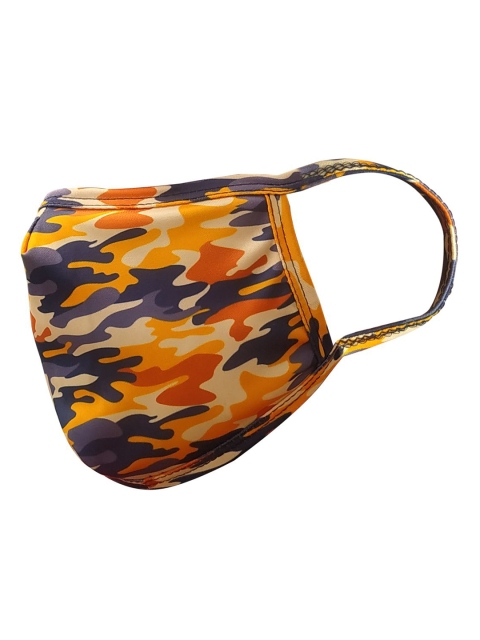 

nestroots Unisex Orange & Navy Blue Reusable 2-Ply Protective Outdoor Mask, Multi