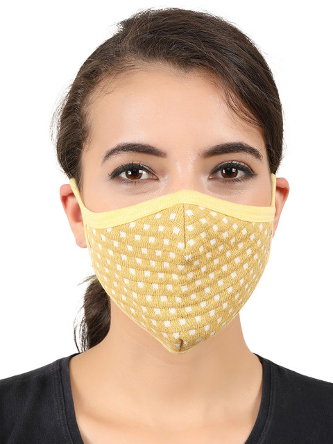 

Pluchi Women Yellow Pack Of 2 Printed 3-Ply Cloth Mask