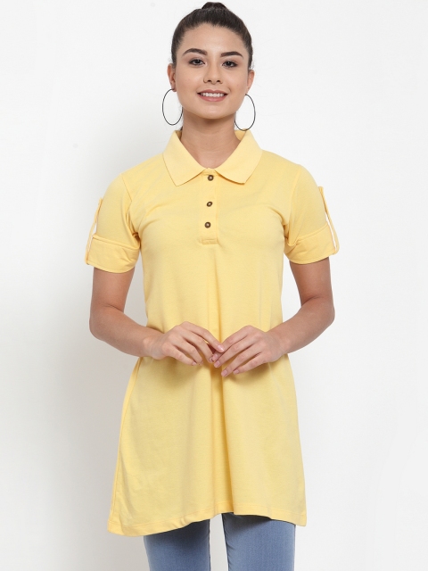 

Kalt Yellow Solid Tunic