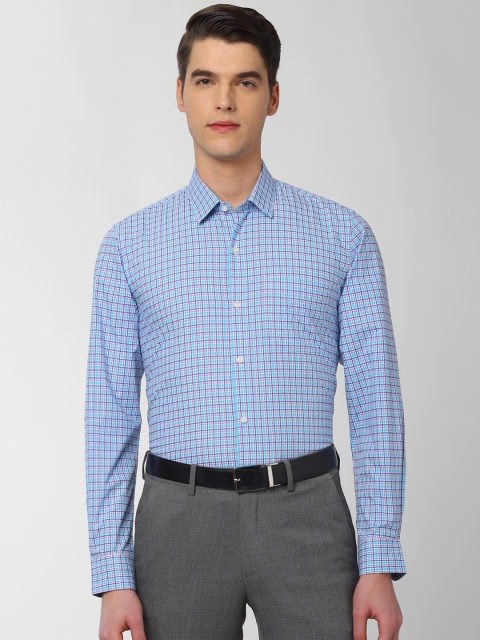 

Peter England Men Blue & Red Slim Fit Checked Formal Shirt