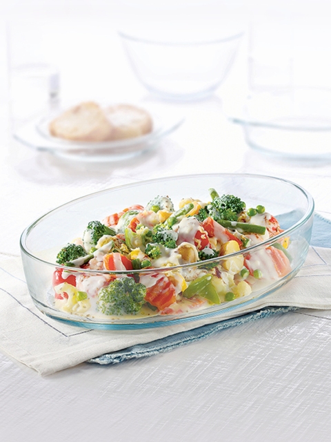 

BOROSIL Transparent Borosilicate Glass Oval Baking Dish Container