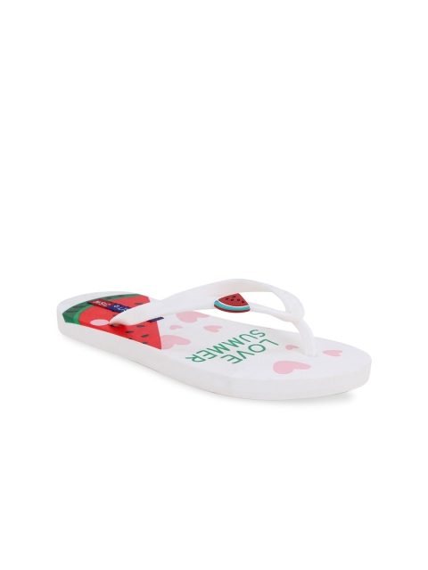 

MSC Women White & Red Printed Thong Flip-Flops
