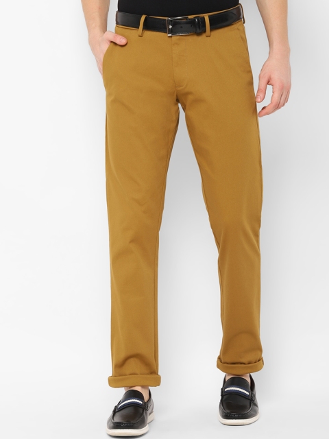 

Allen Solly Men Khaki Slim Fit Self Design Regular Trousers