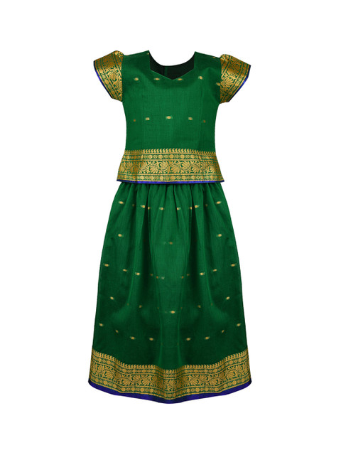 

Wish Karo Green Ready to Wear Pattu Pavadai