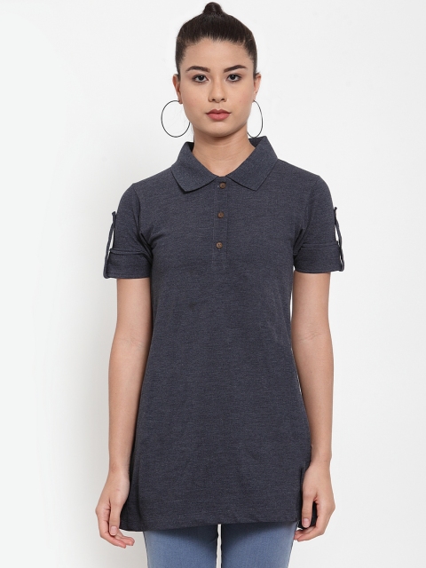 

Kalt Women Charcoal Grey Solid Tunic