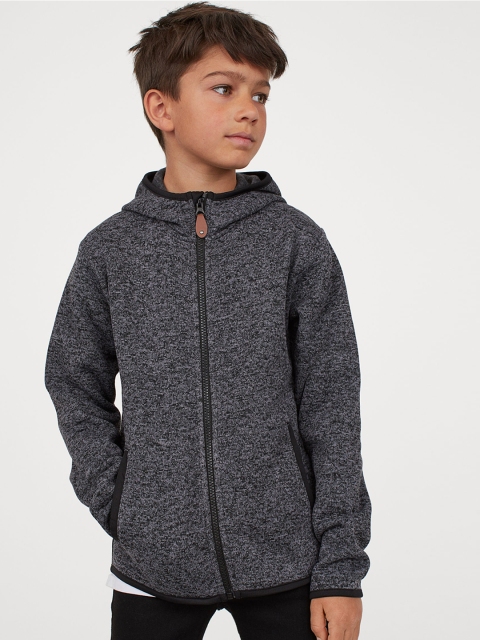 

H&M Boys Grey Knitted Fleece Sustainable Jacket