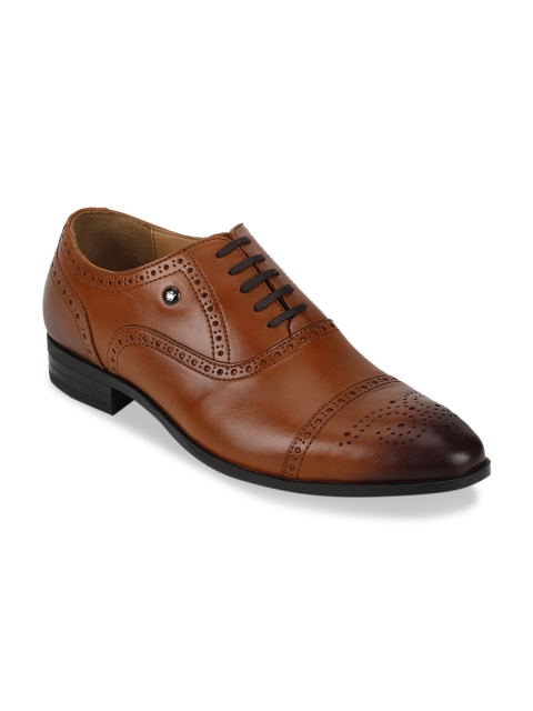 

Louis Philippe Men Brown Solid Leather Formal Semi Brogues