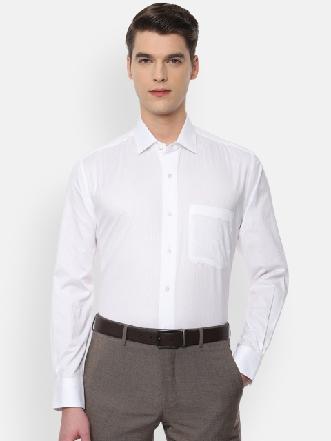 

Luxure by Louis Philippe Men White Regular Fit Self Design Formal Shirt