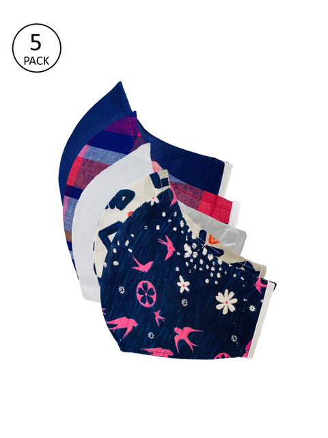 

Sera Unisex 5 Pcs 3 Ply Reusable Cloth Masks, Multi