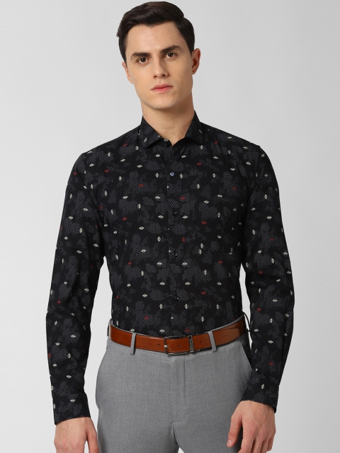 

Peter England Men Black Slim Fit Printed Formal Shirt