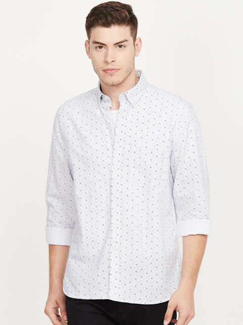 

CODE by Lifestyle Men White & Grey Regular Fit Printed Casual Shirt