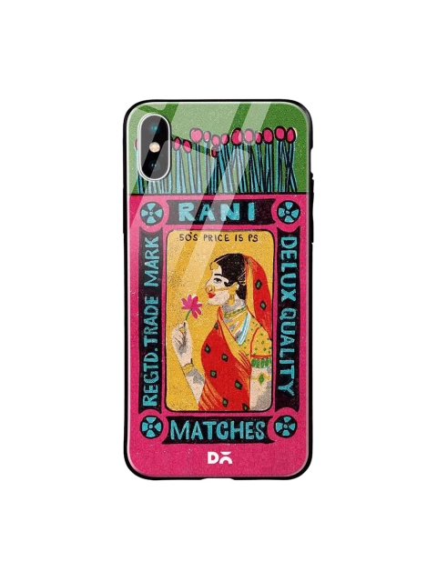 

DailyObjects Yellow & Pink Rani Matchbox iPhone XS Glass Cover