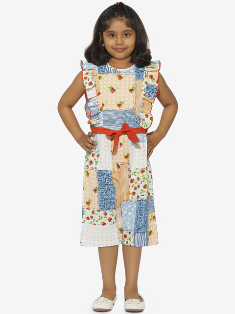 

Stylo Bug Girls Multicoloured Printed Culotte Jumpsuit, Multi