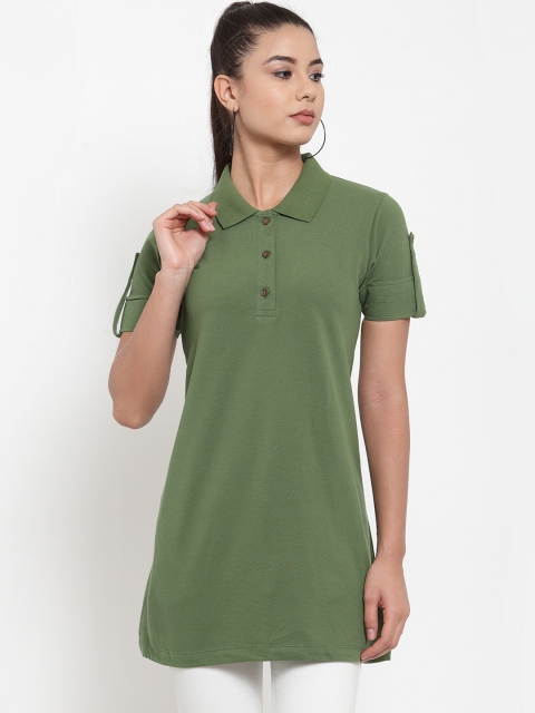 

Kalt Green Solid Tunic, Olive
