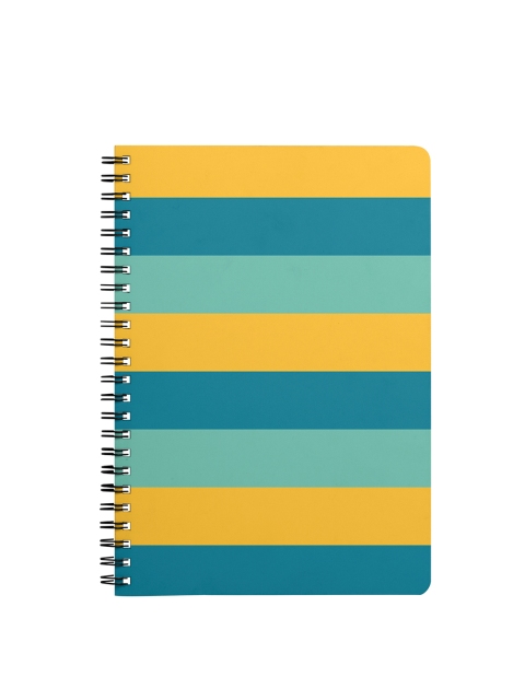 

Dailyobjects Yellow & Teal Blue Tropical Lines A5 Spiral Notebook