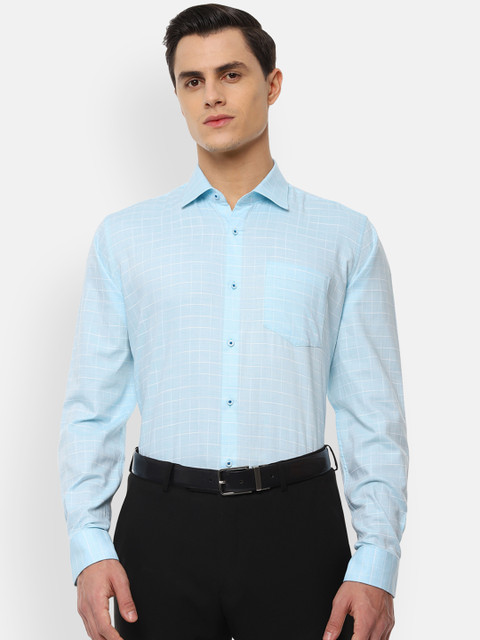 

Van Heusen Men Blue Regular Fit Checked Formal Shirt