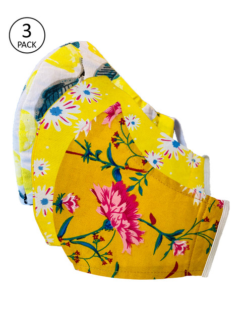 

Sera Unisex Pack Of 3 Printed 3-Ply Cloth Mask, Assorted