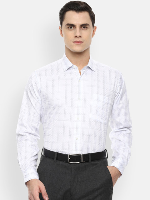 

Van Heusen Men White Regular Fit Checked Formal Shirt