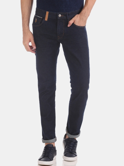 

U.S. Polo Assn. Men Navy Blue Slim Fit Mid-Rise Clean Look Stretchable Jeans