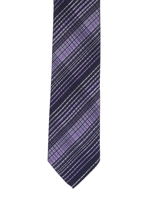 

Louis Philippe Men Purple Checked Silk Broad Tie