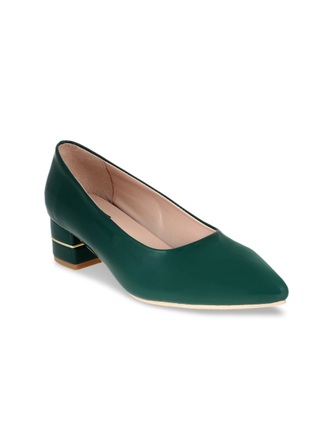 

Sherrif Shoes Women Green Solid Pumps