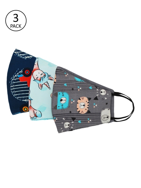 

Tossido Kids 3 Pcs 3 Ply Protective Outdoor Face Masks, Blue