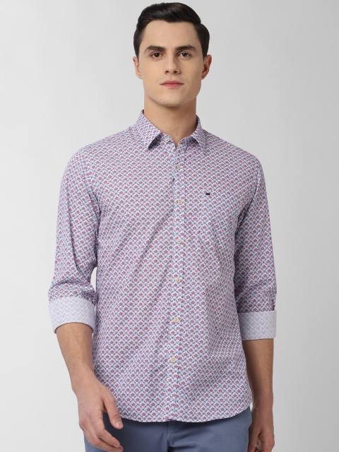 

Peter England Casuals Men White & Purple Slim Fit Printed Casual Shirt