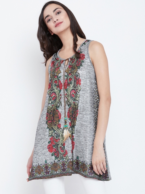 

Camey Women Grey Printed A-Line Top