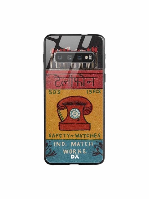 

DailyObjects Black & Red Telephone Matchbox Samsung Galaxy S10 Glass Case
