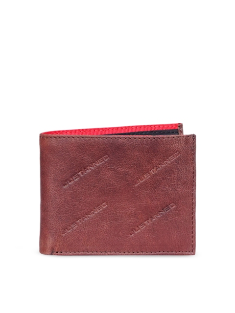 

Justanned Men Brown Solid Two Fold Leather Wallet