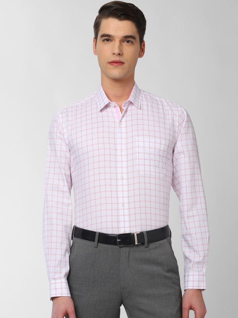 

Peter England Men White & Red Regular Fit Checked Formal Shirt