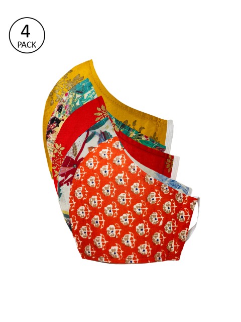 

Sera Unisex Pack Of 5 Multicoloured Reusable 3-Ply Cloth Masks, Multi