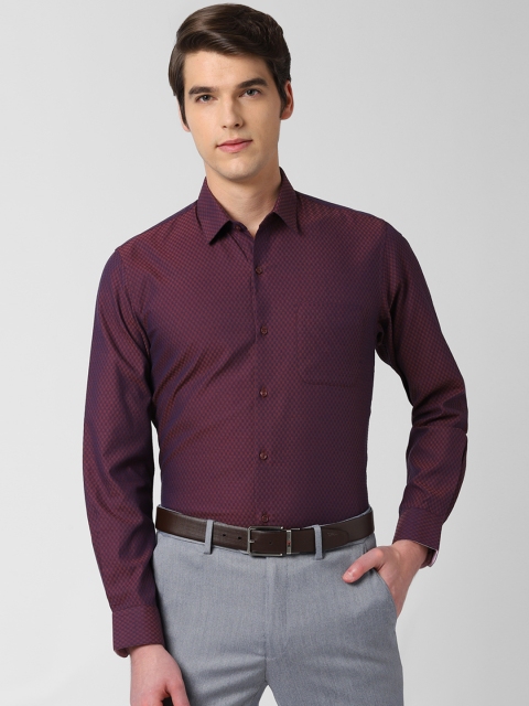 

Peter England Men Maroon Slim Fit Self Design Formal Shirt