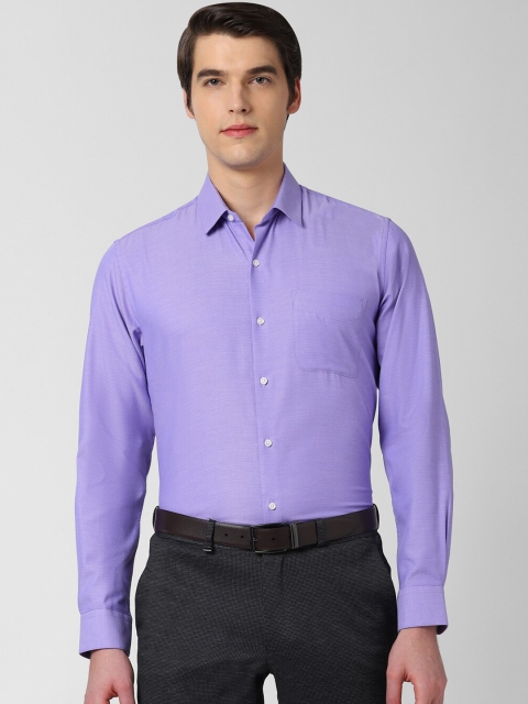 

Peter England Men Blue Regular Fit Self Design Formal Shirt
