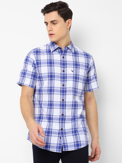 

Allen Solly Men Blue & White Slim Fit Checked Casual Shirt