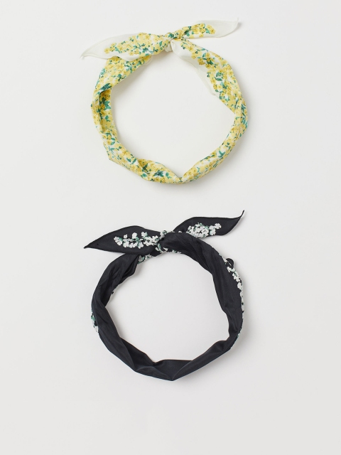 H&M Women 2-Pack Scarves/Hairbands, Yellow