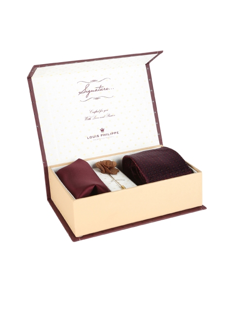 

Louis Philippe Men Maroon & Beige Accessory Gift Set