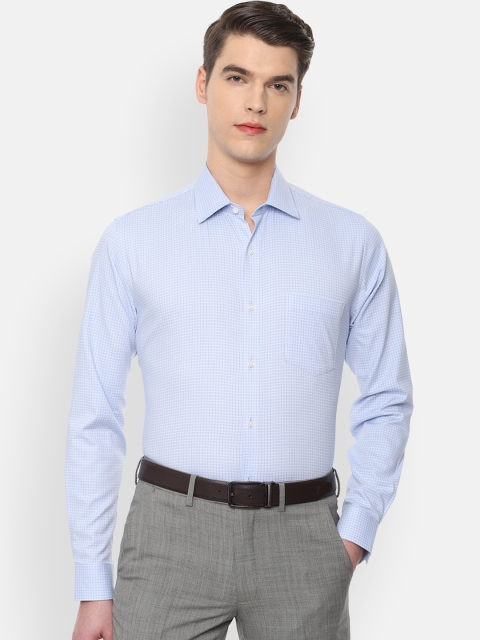 

Van Heusen Men Blue & White Slim Fit Checked Formal Shirt