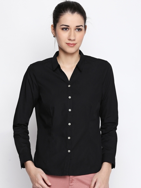 

Annabelle by Pantaloons Women Black Regular Fit Solid Formal Shirt