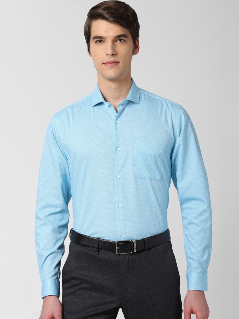 

Peter England Men Blue & White Regular Fit Checked Formal Shirt