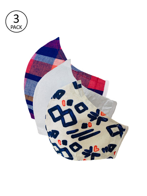 

Sera Unisex 3 Pcs Printed 3-Ply Reusable Outdoor Fabric Masks, Multi