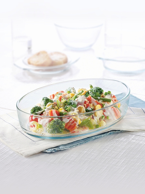 

BOROSIL Transparent Borosilicate Glass Oval Shaped Baking Dish Container