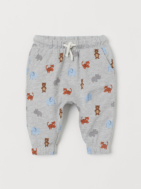 

H&M Boys Grey Printed Jersey Trousers