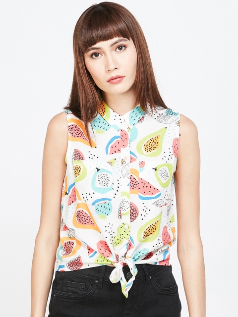 

Ginger by Lifestyle Women Multicoloured Printed Shirt Style Top, Multi